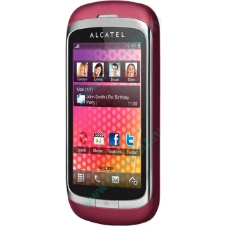 Красно-розовый телефон Alcatel One Touch 818 (Новошахтинск)